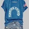 V Neck Retro Turning Point Charlie Kirk Print T Shirt 2
