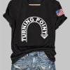 V Neck Retro Turning Point Charlie Kirk Print T Shirt 3