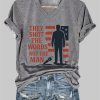 V Neck They Sot The Words Not The Man Charlie Kirk Print T Shirt 2