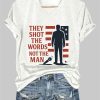 V Neck They Sot The Words Not The Man Charlie Kirk Print T Shirt 3