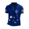 Vintage Australian Flag Badge Printed Casual Polo Shirt 1 2
