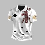 Vintage Australian Flag Badge Printed Polo Shirt