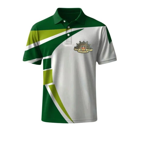 Vintage Australian Flag Crown Line Printed Polo Shirt 1 2
