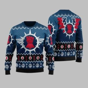 2025 Christmas Warhammer Crimson Fists Iconic Ugly Christmas Sweater 1 1