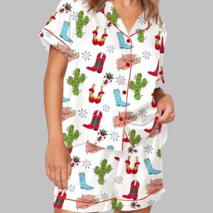 Western Christmas Pajama Set For Women 1