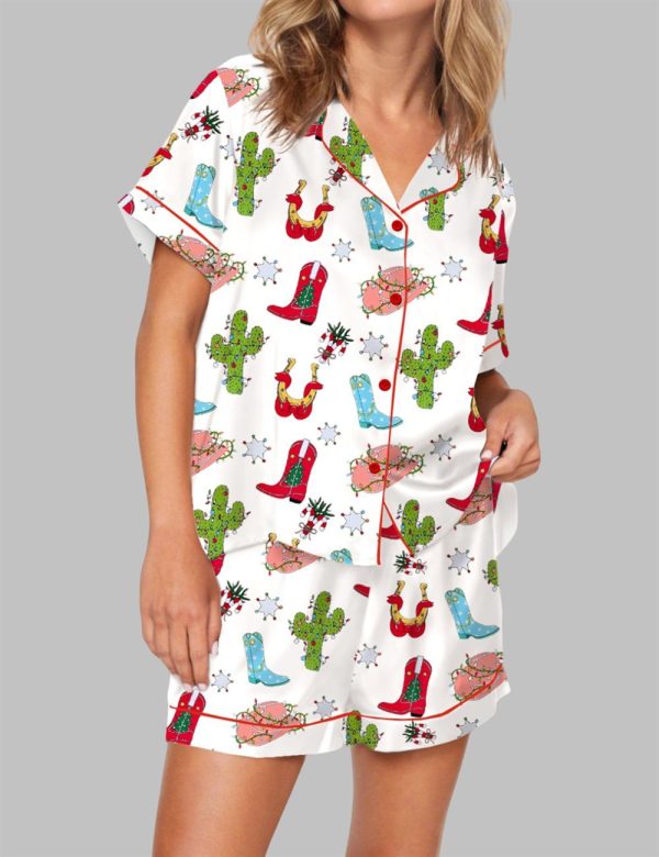 Western Christmas Pajama Set For Women 1