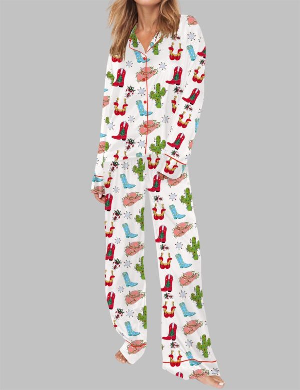 Western Christmas Pajama Set For Women 3