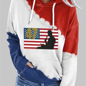 Women's 47 Freedom Charlie Kirk Print Hoodie
