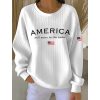 Womens America Will Never Be The Same Print Casual Sweatshirt 3