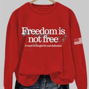 Women's Charlie Kirk Freedom Is Not Free Printed Sweatshirt