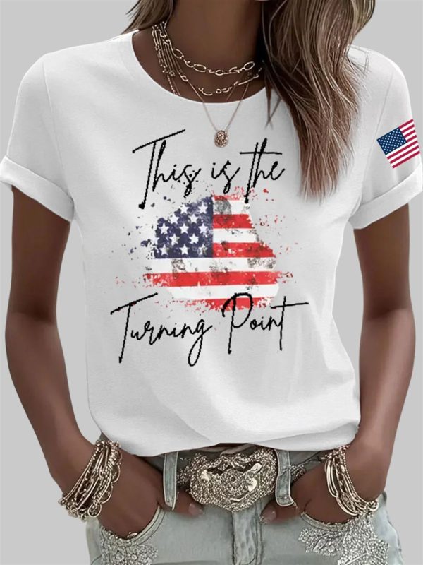 Women's Charlie Kirk This Is Turning Point Iron On Short Sleeve T-Shirt