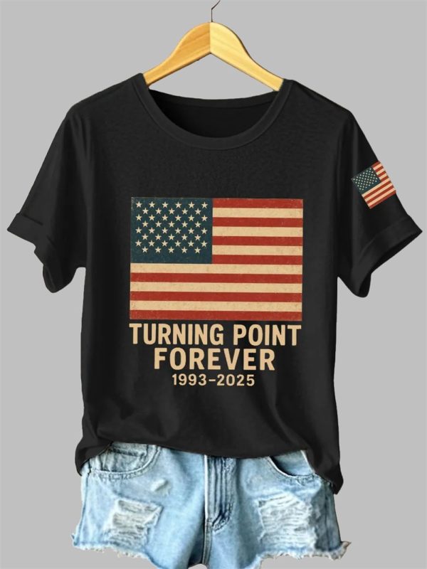 Womens Charlie Kirk Turning Point Forever Print T Shirt 2