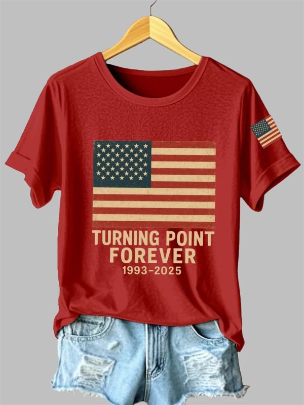 Womens Charlie Kirk Turning Point Forever Print T Shirt 3