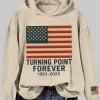 Womens Charlie Kirk Turning Point Forever Print Vintage Hoodie 2