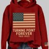 Womens Charlie Kirk Turning Point Forever Print Vintage Hoodie 4