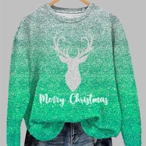 Women's Christmas Mery Christmas Printed Sweatshirt
