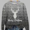 Womens Christmas Mery Christmas Printed Sweatshirt 2