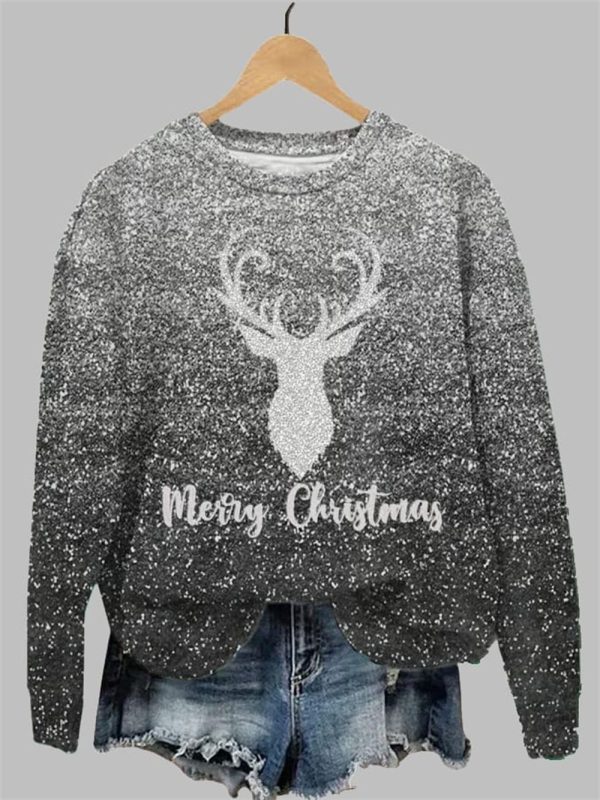 Womens Christmas Mery Christmas Printed Sweatshirt 2
