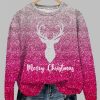 Womens Christmas Mery Christmas Printed Sweatshirt 3