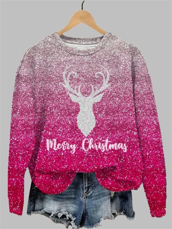 Womens Christmas Mery Christmas Printed Sweatshirt 3