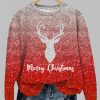 Womens Christmas Mery Christmas Printed Sweatshirt 4