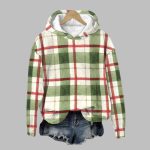 Women's Christmas Plaid Hoodie 2025 Christmas