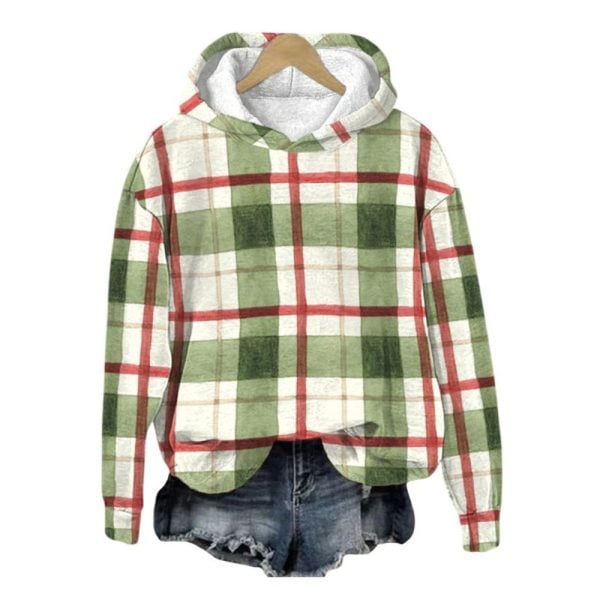 Womens Christmas Plaid Hoodie 2025 Christmas 1 2
