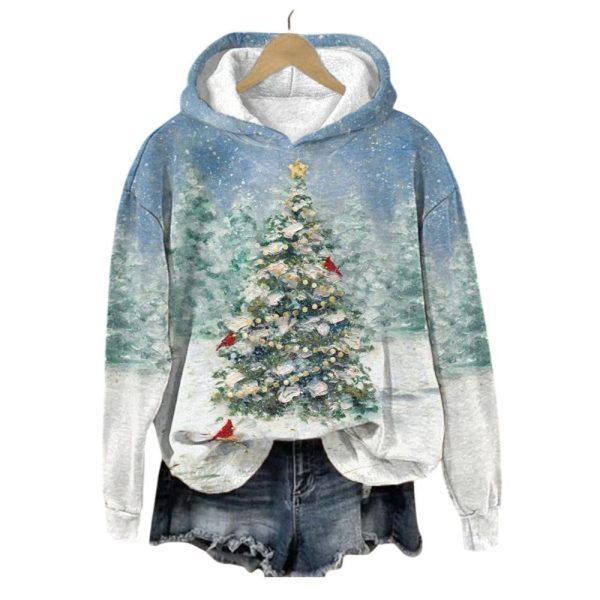 Womens Christmas Tree Casual Hoodie 2025 Christmas 1 2