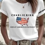 Women's FREEDOM Charlie Kirk Great American Patriot T-shirt