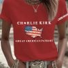 Womens FREEDOM Charlie Kirk Great American Patriot T shirt 4