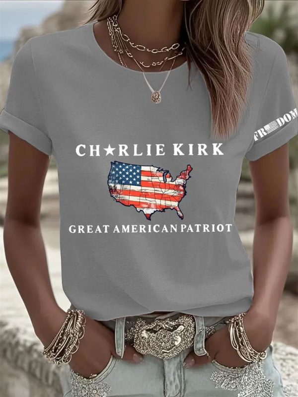 Womens FREEDOM Charlie Kirk Great American Patriot T shirt 5