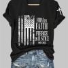 Womens Firm In Faith Fierce In Justice Charlie Kirk Print V Neck T shirt 2