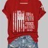 Womens Firm In Faith Fierce In Justice Charlie Kirk Print V Neck T shirt 3