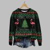 Women's Flamingo Flocking Around Christmas Tree Casual Sweatshirt 2025 Christmas