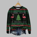 Women's Flamingo Flocking Around Christmas Tree Casual Sweatshirt 2025 Christmas