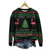 Womens Flamingo Flocking Around Christmas Tree Casual Sweatshirt 2025 Christmas 1 2