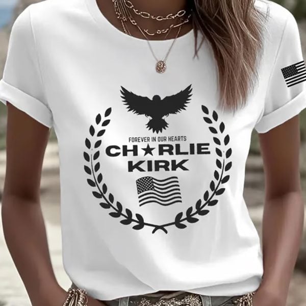 Women's Forever In Our Hearts Charlie Kirk Shirt