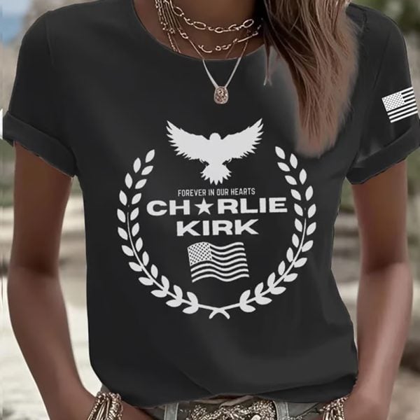 Womens Forever In Our Hearts Charlie Kirk Shirt 2