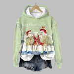 Women's Happy Christmas Sheep Print Hoodie 2025 Christmas