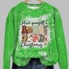 Womens Have Yourself a Rowdy Howdy Christmas Print Sweatshirt 2025 Christmas 2