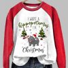 Womens I Want A Hippopotamus For Christmas Print Sweatshirt 2025 Christmas 3