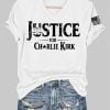 Women's Justice For Charlie Kirk Printed V-neck T-shirt
