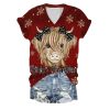 Womens Merry Christmas Cow Print Hoodie 2025 Christmas 1 2