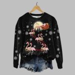 Women's Merry Christmas Flamingo Christmas Tree Casual Sweatshirt