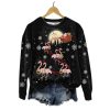 Womens Merry Christmas Flamingo Christmas Tree Casual Sweatshirt 1 2