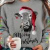 Women's Mooey Christmas Cow Head Sweatshirt 2025 Christmas