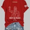 Womens Rest In Peace Charlie Kirk 1993 2025 Print V Neck T shirt 2