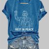 Womens Rest In Peace Charlie Kirk 1993 2025 Print V Neck T shirt 4
