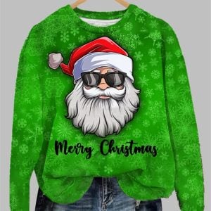 Women's Santa Claus Merry Christmas Printed Sweatshirt 2025 Christmas