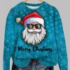 Womens Santa Claus Merry Christmas Printed Sweatshirt 2025 Christmas 2